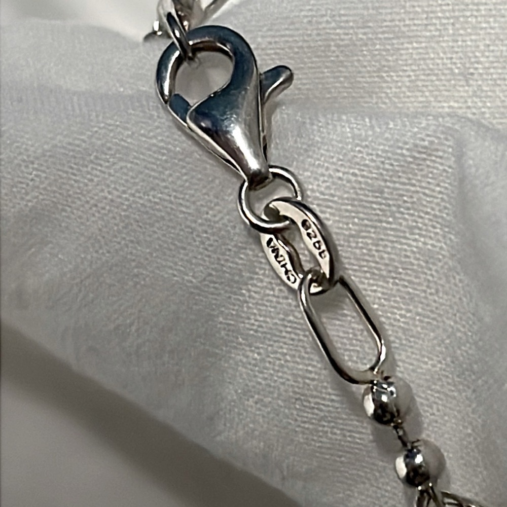 7.5” Solid Sterling Silver Flashing Dangles Brace… - image 4